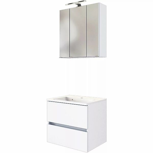 Held Möbel 2-tlg. Waschtisch-Set Verona 60 cm matt Weiß-Weiß günstig online kaufen