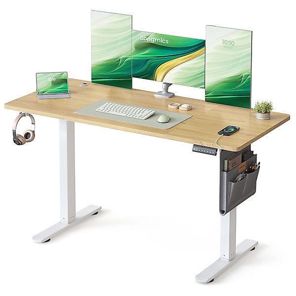 SONGMICS Schreibtisch Höhenverstellbarer elektrisch, 120/140/160/180 cm, günstig online kaufen