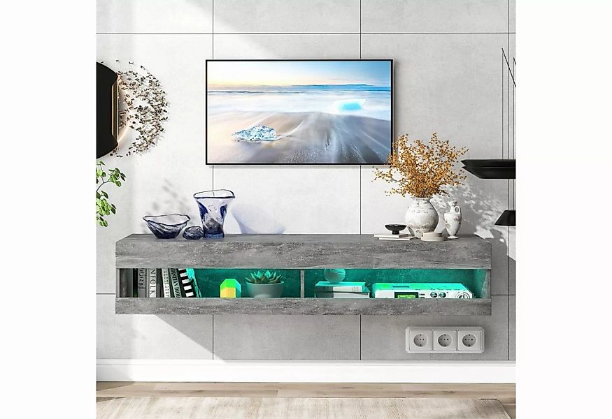 WISHDOR TV-Schrank LED Schwimmende TV Schrank Fernsehschrank TV Lowboard Wa günstig online kaufen
