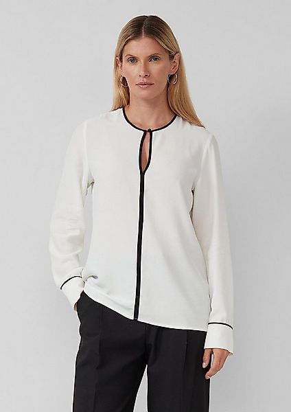 s.Oliver Langarmbluse Bluse Fließende Viskose-Bluse mit Kontrast-Details günstig online kaufen