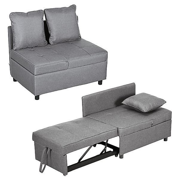 HOMCOM Schlafsessel 3-in-1 Ausziehbares Schlafsofa mit Bettfunktion 2 Sitze günstig online kaufen
