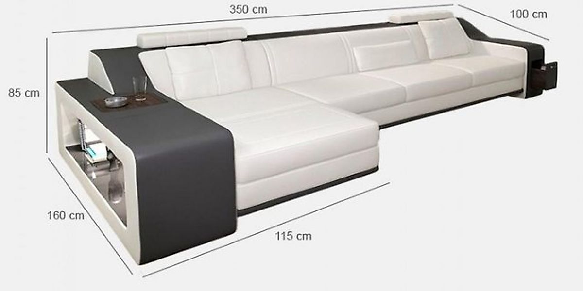 Xlmoebel Ecksofa Moderne Eckcouch mit USB-Anschluss, gepolstertem Sitz und, günstig online kaufen