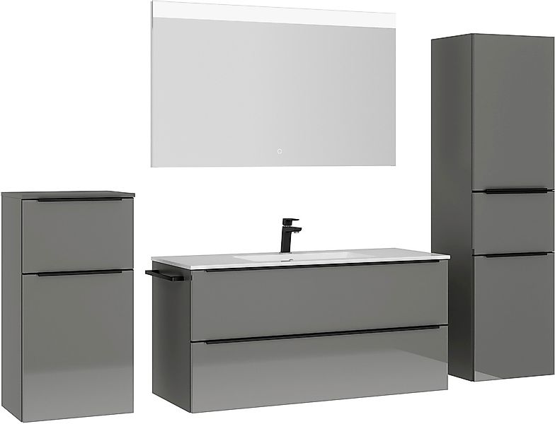 nobilia Badmöbel-Set "Levere", (4 St., vormontiert, mit Soft-Close), Hochgl günstig online kaufen