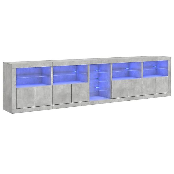 vidaXL Sideboard mit LED-Leuchten Betongrau 283x37x67 cm 3209026 günstig online kaufen
