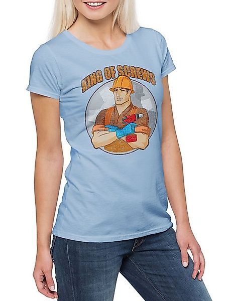 Urban Backwoods Print-Shirt King of Screws Damen T-Shirt Schreiner Handwerk günstig online kaufen