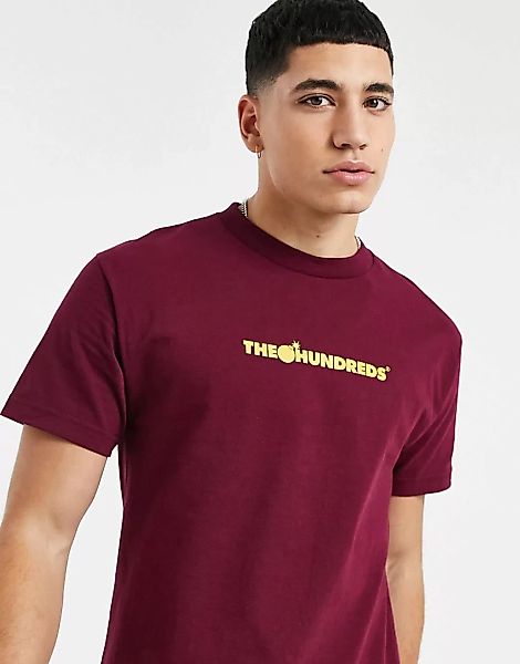 The Hundreds – T-Shirt mit kleinem Logo in Burgunderrot günstig online kaufen