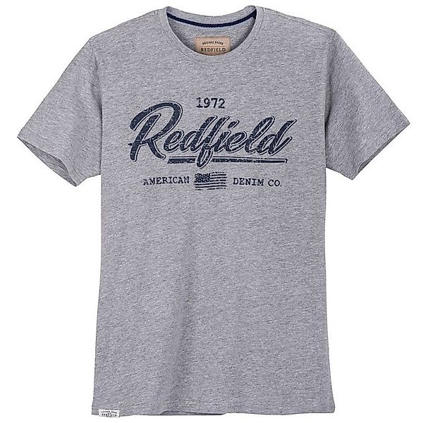 redfield Rundhalsshirt Redfield XXL T-Shirt Vintage-Logoprint grau melange günstig online kaufen
