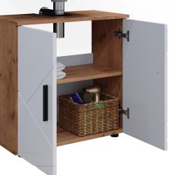 Vicco Badmöbel-Set Irma, Eiche/Weiß Hochglanz, 4 günstig online kaufen