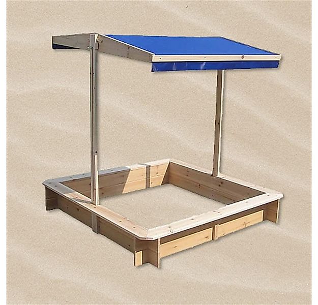 Melko Sandkasten Sandkasten Sandkiste 120x120 CM Holz mit verstellbaren Dac günstig online kaufen