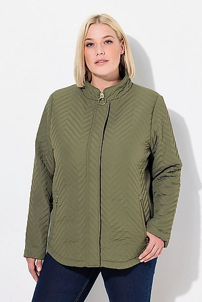 Ulla Popken Parka Steppjacke Strickeinsätze Stehkragen Zipptaschen günstig online kaufen