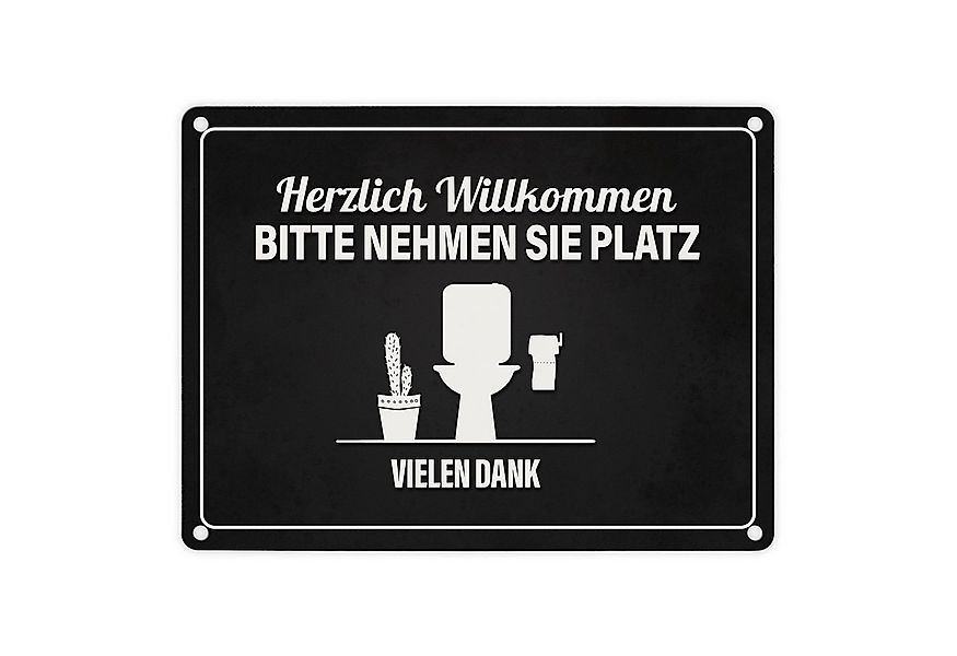 speecheese Metallschild Bitte nehmen Sie Platz Metallschild mit Toilette Mo günstig online kaufen