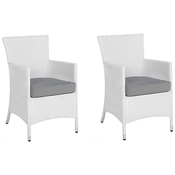 Beliani Gartenstuhl Weiss Grau 60x46x86 günstig online kaufen