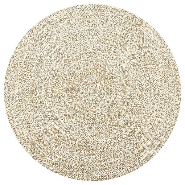 furnicato Teppich Handgefertigt Jute Weiß und günstig online kaufen