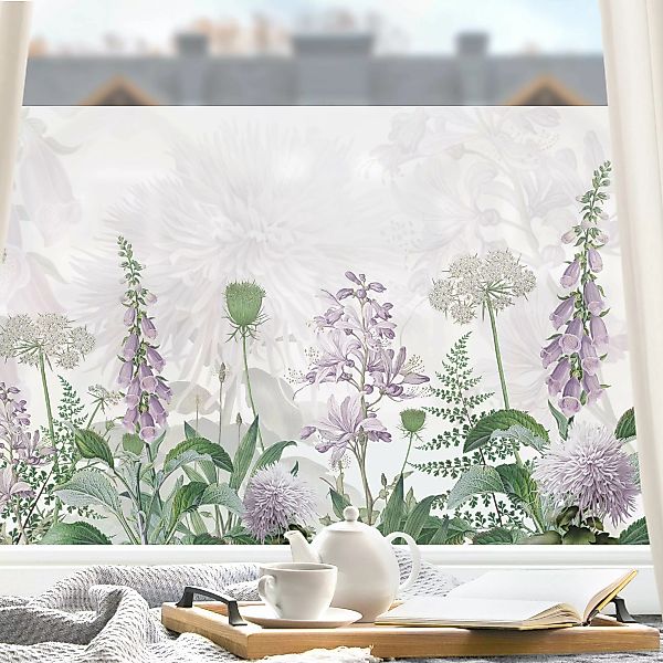 Fensterfolie Fingerhut in zarter Blumenwiese günstig online kaufen