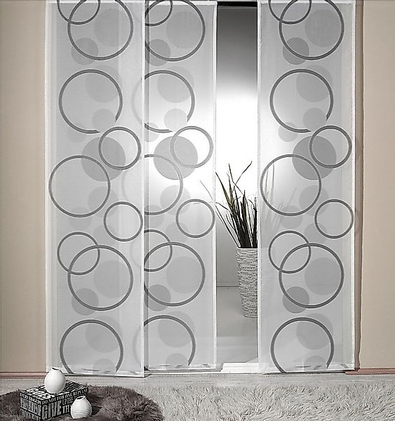 heimtexland Schiebegardine Flächenvorhang Modern Living weiß grau Gardine ( günstig online kaufen