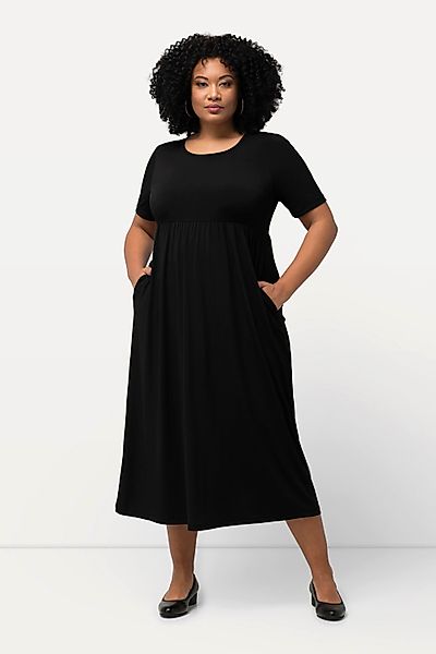 Ulla Popken Maxikleid Jerseykleid Empirenaht Rundhals günstig online kaufen