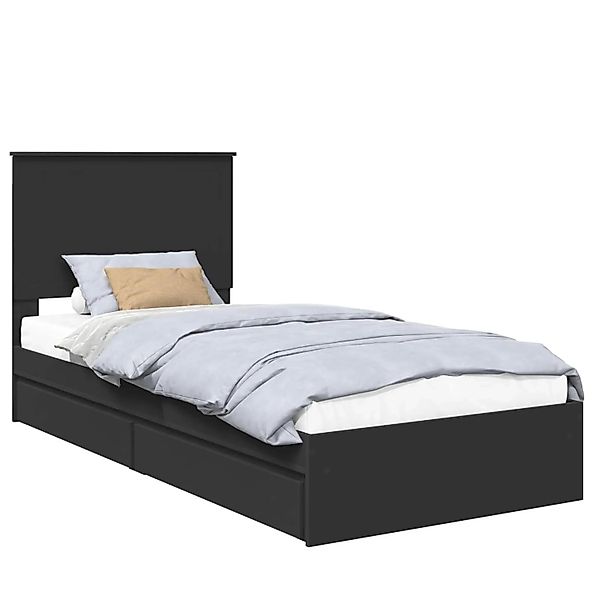 vidaXL Stauraumbett Schwarz 90 x 190 cm Holzwerkstoff 3411251 günstig online kaufen