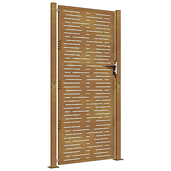 vidaXL Gartentor 105 x 180 cm Cortenstahl Quadratisches Design 153200 günstig online kaufen