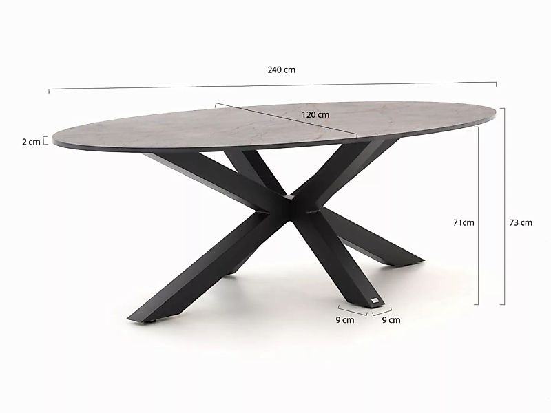 Bellagio Induno Ellips Gartentisch 240x120 cm günstig online kaufen