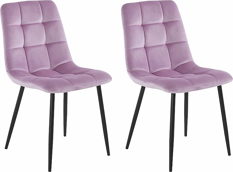 Home affaire Esszimmerstuhl "Parma" (Set) 2 Stk.Bezug in Samtstoff, Küchens günstig online kaufen