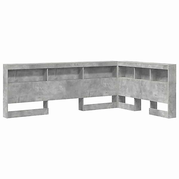 vidaXL Aufbewahrungskopfteil mit Regal Beton Grau 120 cm Holzwerkstoff 3335 günstig online kaufen