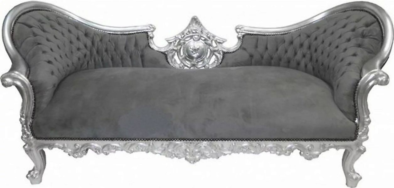 Casa Padrino Sofa Barock Sofa Vampire Grau/Silber - Limited Edition - Loung günstig online kaufen