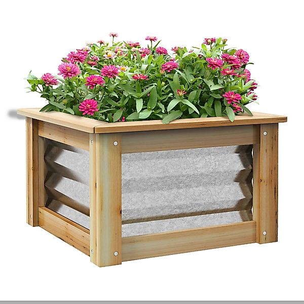 Outsunny Hochbeet mit Holzrahmen (Blumenkasten, 1 günstig online kaufen
