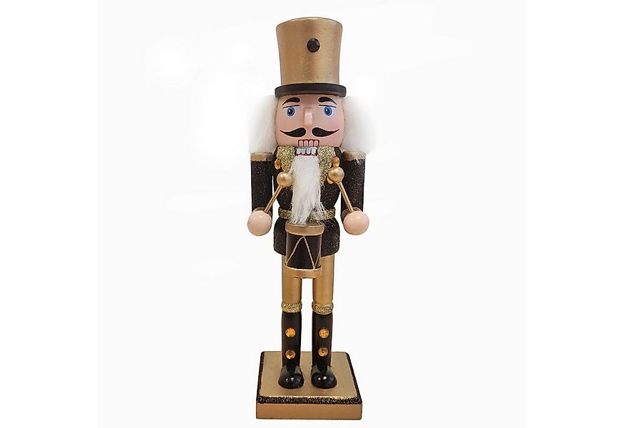 Logbuch-Verlag Dekofigur Holz Nussknacker Trommler Schwarz 26 cm festliche günstig online kaufen