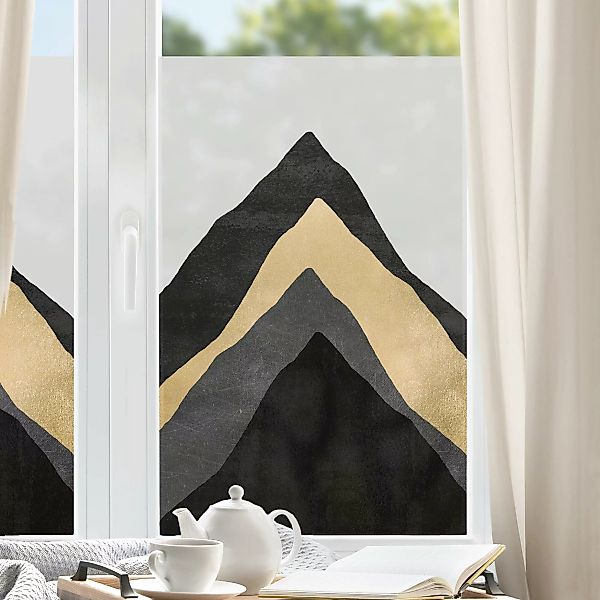 Fensterfolie Goldener Berg Schwarz Weiß günstig online kaufen