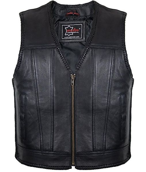 MDM Lederweste Herren Biker Leder Kutte mit Reißverschluss günstig online kaufen