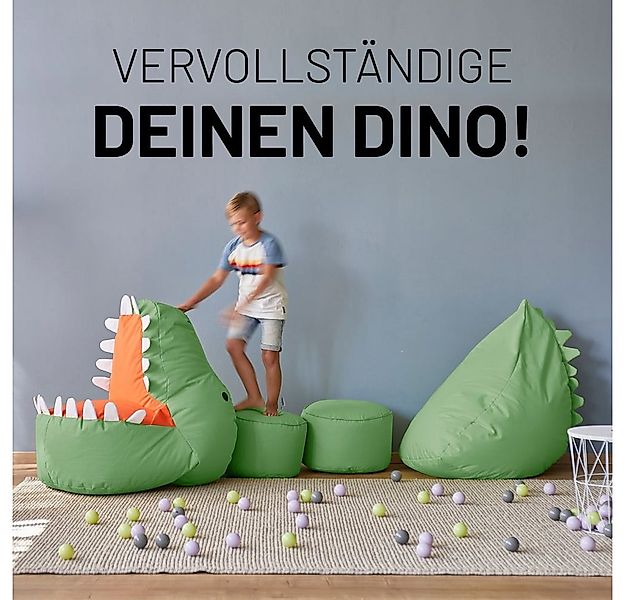 Lumaland Sitzsack Kinder Dino Kissen 90x90x70 cm (4 St), Kuschelsitzkissen, günstig online kaufen
