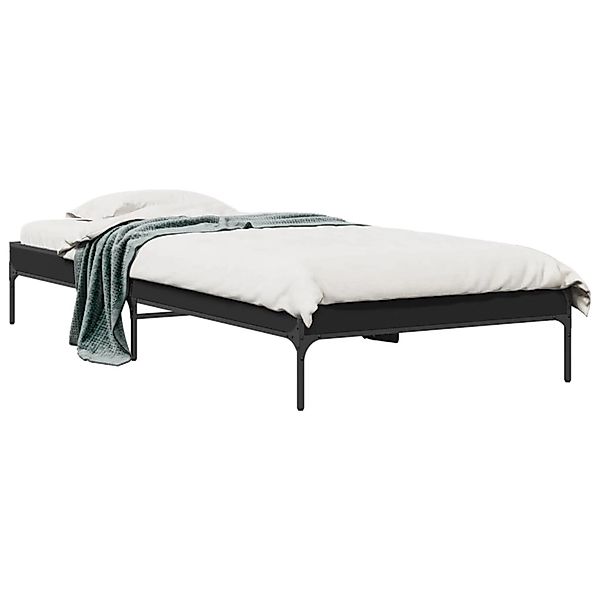 vidaXL Bettgestell Schwarz 75x190 cm Holzwerkstoff und Metall 845056 günstig online kaufen