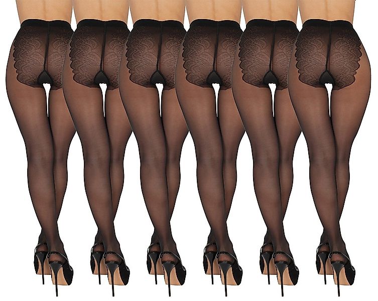 BANANALU Feinstrumpfhose Spitzen Strumpfhose Bikinihöschenteil Mattoptik günstig online kaufen