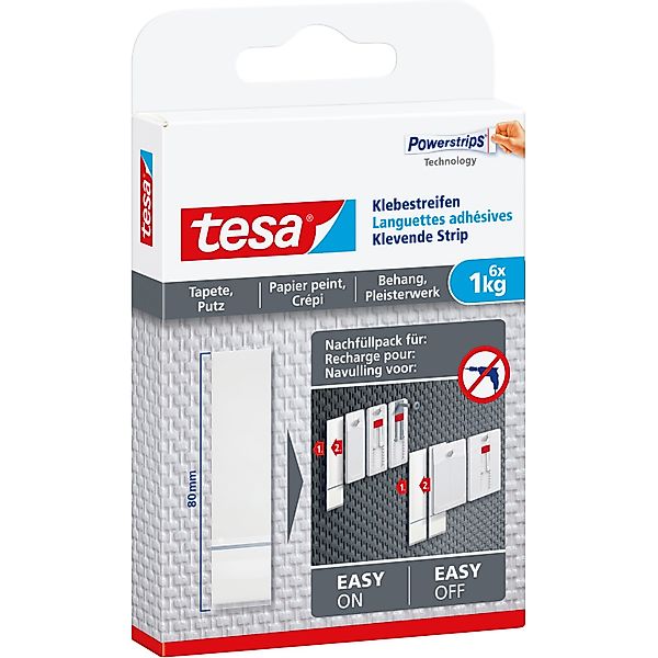 tesa Klebepad tesa Klebestreifen Traglast 1 kg, 6 Stück günstig online kaufen