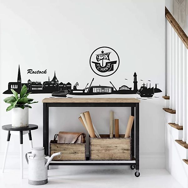 Wall-Art Wandtattoo "Hansa Rostock Skyline + Logo", (Set, 1 St.), selbstkle günstig online kaufen
