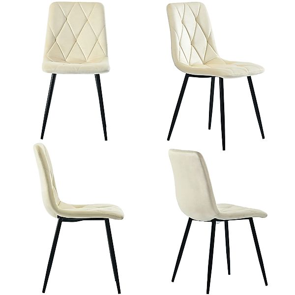 i@home Esszimmerstuhl 4er-Set Polsterstuhl Design Stuhl,Twill günstig online kaufen