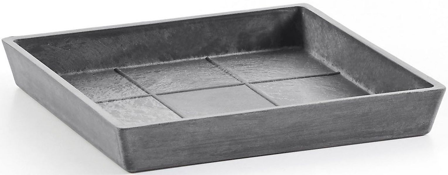 ECOPOTS Blumentopfuntersetzer SQUARE SAUCER Grey, BxTxH: 18x18x2,5 cm günstig online kaufen