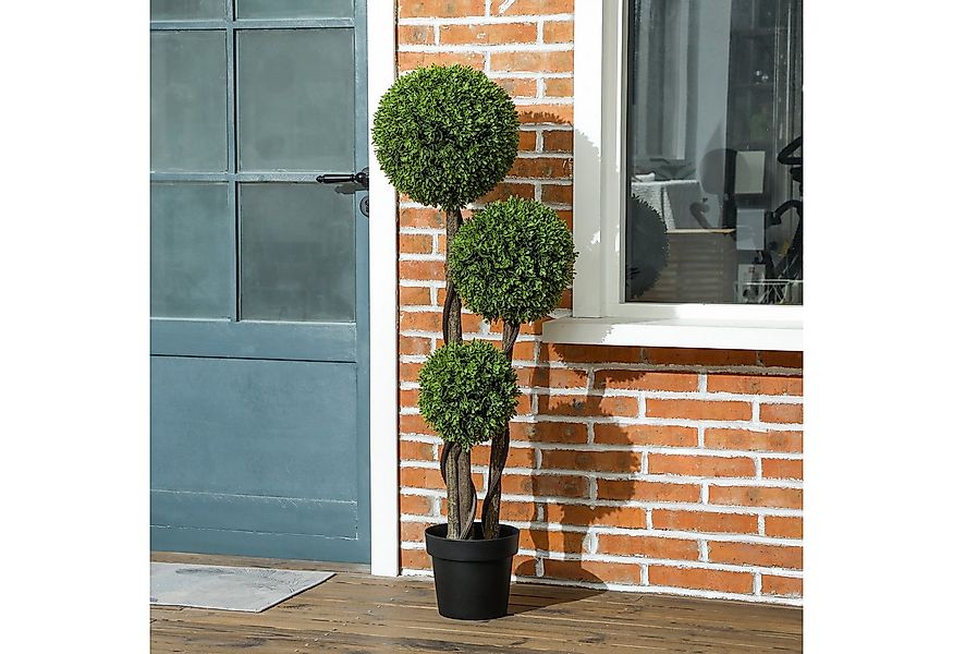 Kunstpflanze 115 cm Buchsbaum, HOMCOM, Höhe 115 cm, Grün 19,5L x 19,5B x 11 günstig online kaufen