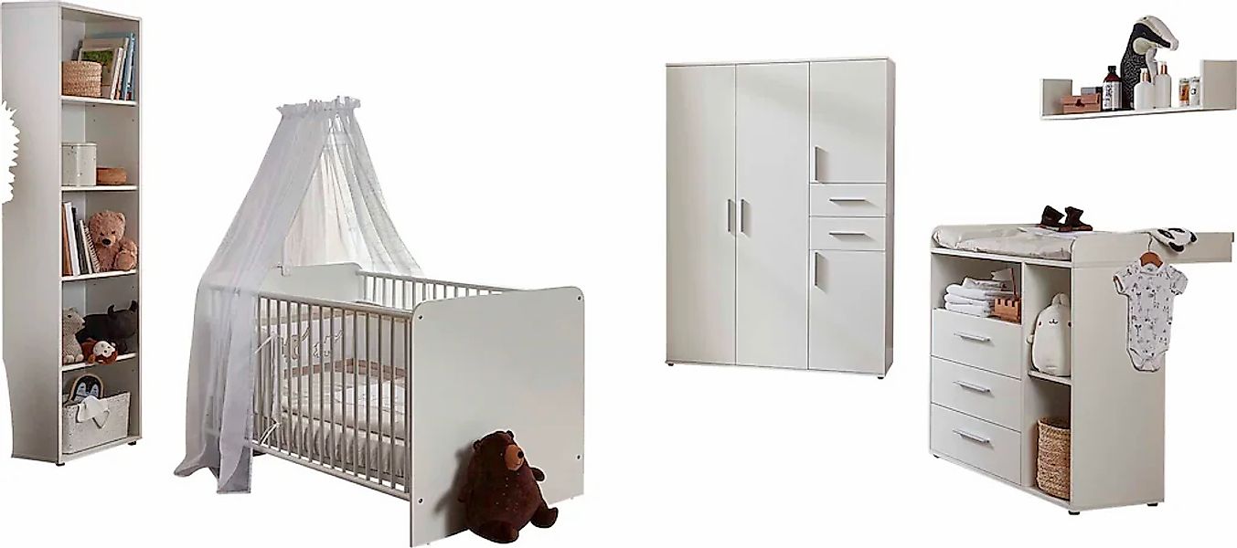 BMG Möbel Babyzimmer-Komplettset "Lea", (Set, 5 tlg., Bett, Wickelkommode, günstig online kaufen
