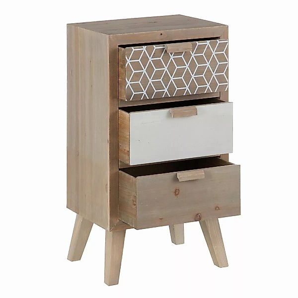 Nachttisch Kensy 40 X 30 X 72,5 Cm Natürlich Holz Weiß günstig online kaufen