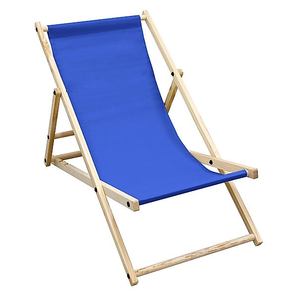 ECD Germany Liegestuhl Klappbar aus Holz 3 Liegepositionen bis 120 kg Blau günstig online kaufen