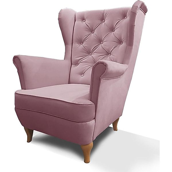 Beautysofa Ohrensessel Sessel FALCO Chesterfield Wohnzimmersessel günstig online kaufen