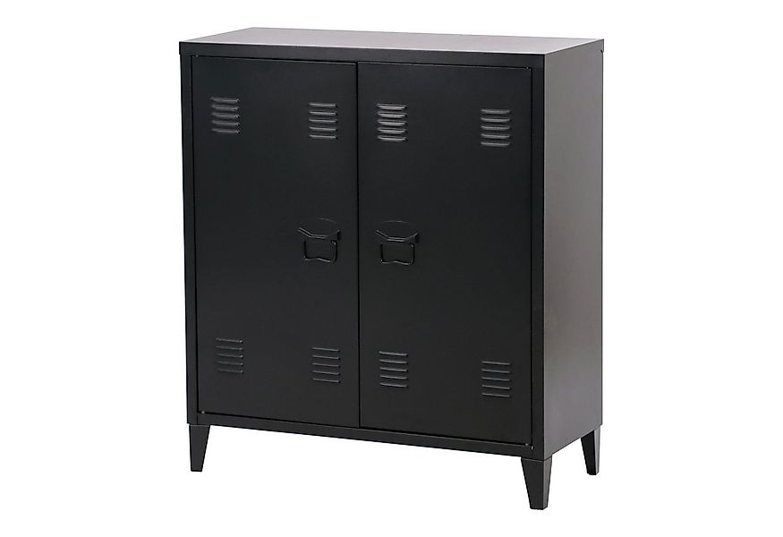 en.casa Aktenschrank »Oripää« mit 2 Türen Stahl 90x80x33 cm Schwarz günstig online kaufen