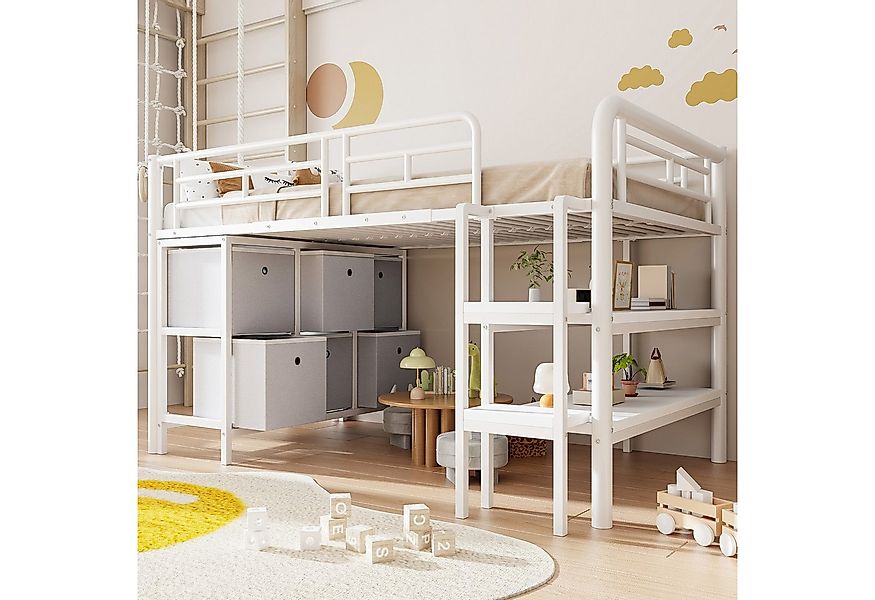 REDOM Kinderbett mit Stauraum, breiter Treppe und abgerundeten Kanten (Eise günstig online kaufen