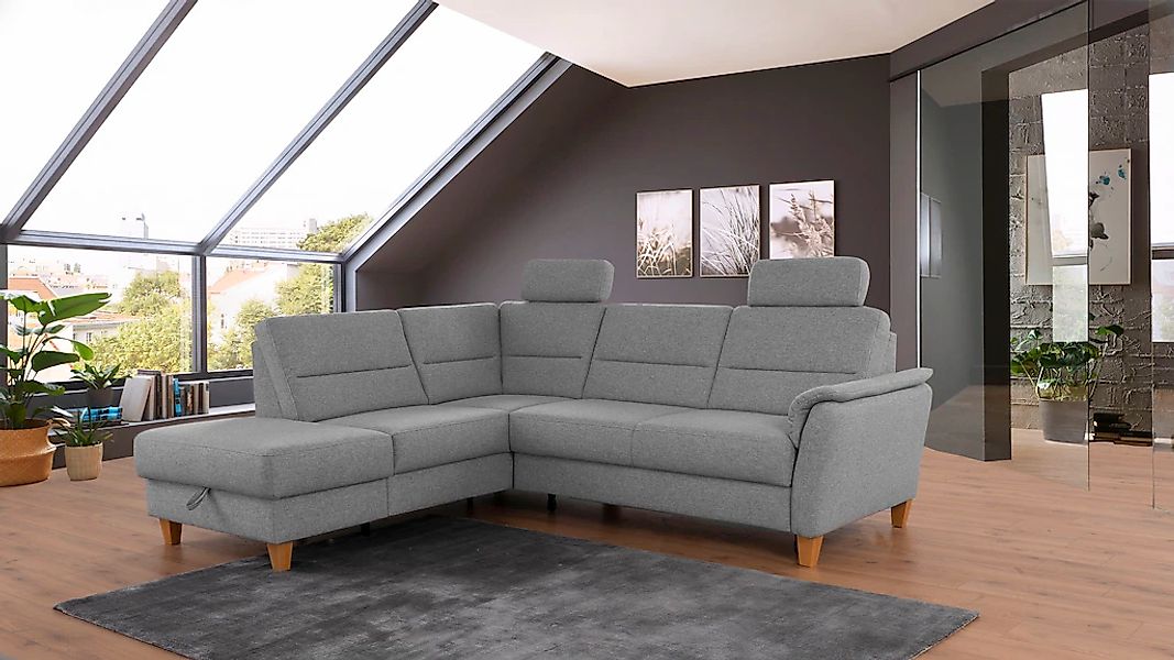 Home affaire Ecksofa "Palmera L-Form, B: 236 cm" optional Bettfunktion & Be günstig online kaufen