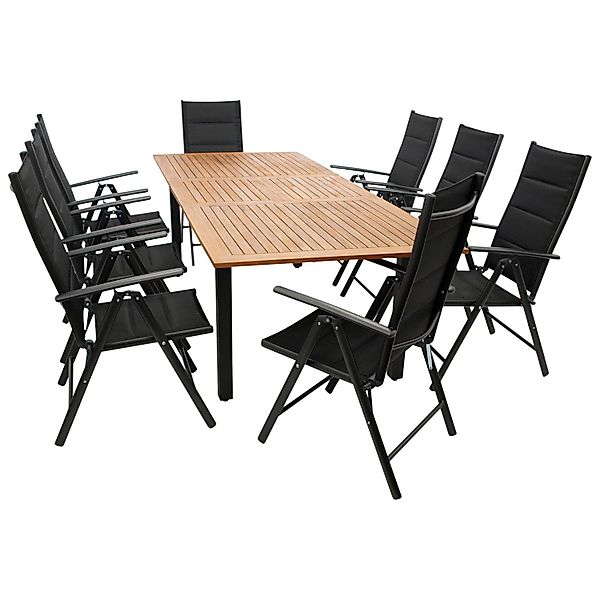 DEGAMO Garten-Essgruppe SARONNO 9-teilig, 8x Klappsessel, günstig online kaufen