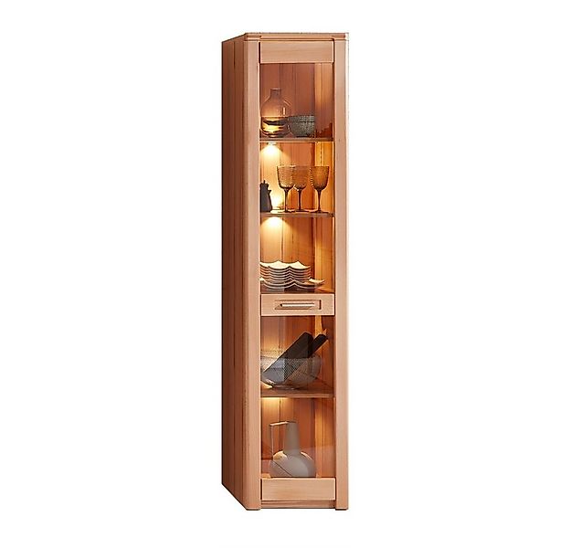 Lomadox Vitrine NEWTON-36 Front Kernbuche massiv, LED-Beleuchtung, B/H/T ca günstig online kaufen