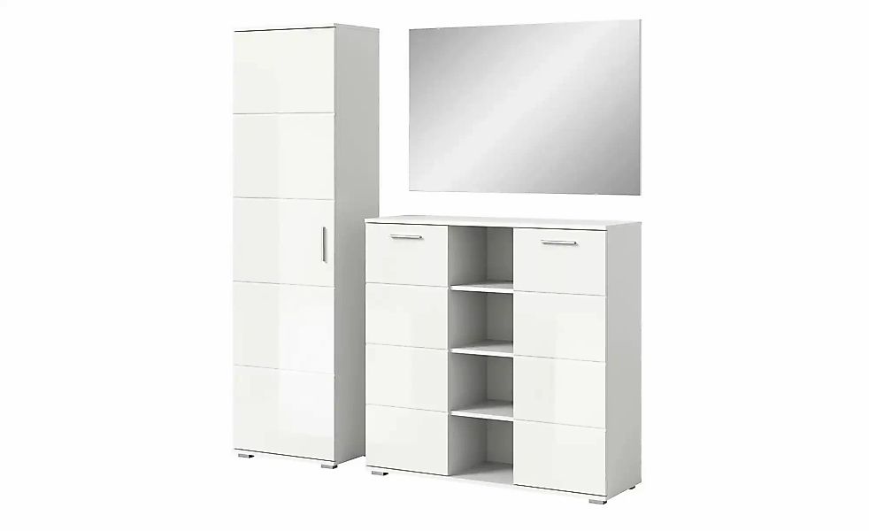 ebuy24 Kleiderschrank Prego Garderobenmöbel Set 3 Teile Hochglanz weiß günstig online kaufen