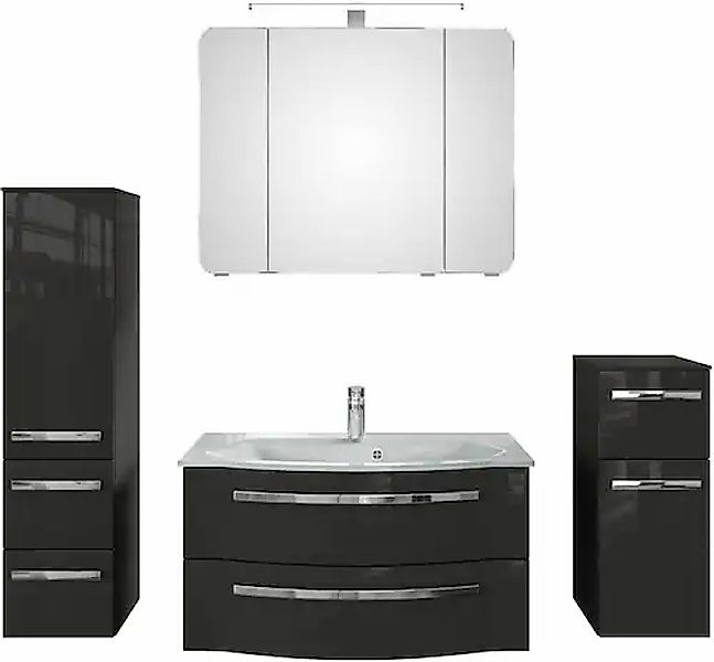 Saphir Badmöbel-Set »Serie 4005, vormontiert, Glaswaschbecken, Spiegelschra günstig online kaufen
