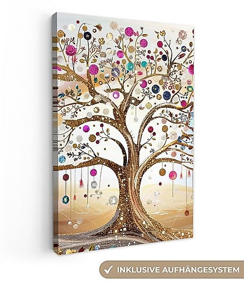 OneMillionCanvasses® Leinwandbild Baum des Lebens - Gold - Bunt - Abstrakt günstig online kaufen